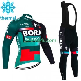 Bora Hansgrohe Cykeltrøje Langærmet + Bib Cykelbukser Vinter Thermal Fleece 2023